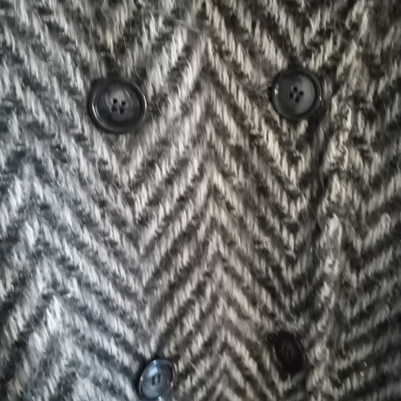 RARE VTG Paul Levy Herringbone Wool,Silk & Mohair Long Line Tent Coat - Size: 10 - Picture 7 of 10